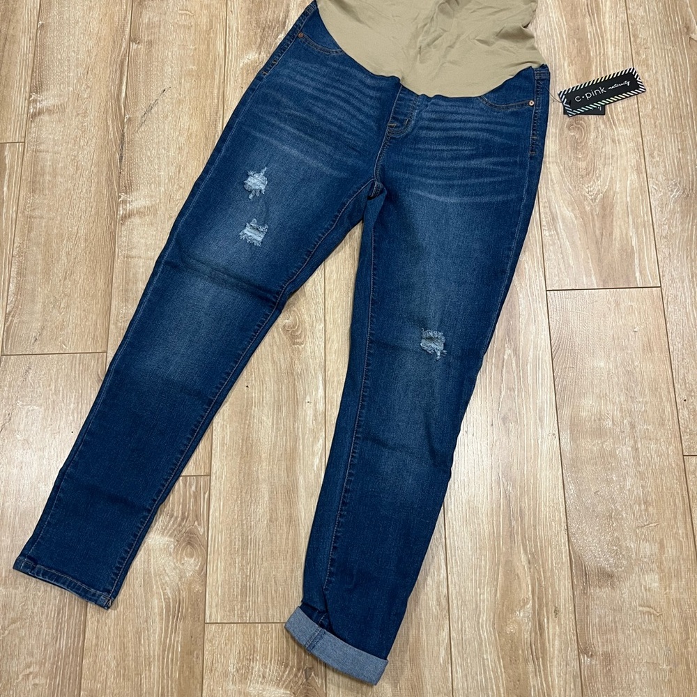 NWT - C pink Maternity jeans. Size L